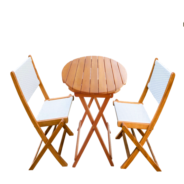 Հավաքածու ծալվող HUNTER Round Bistro Set սպիտակ