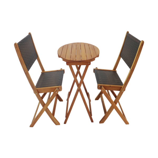 Հավաքածու ծալվող HUNTER Round Bistro Set շագանակագույն