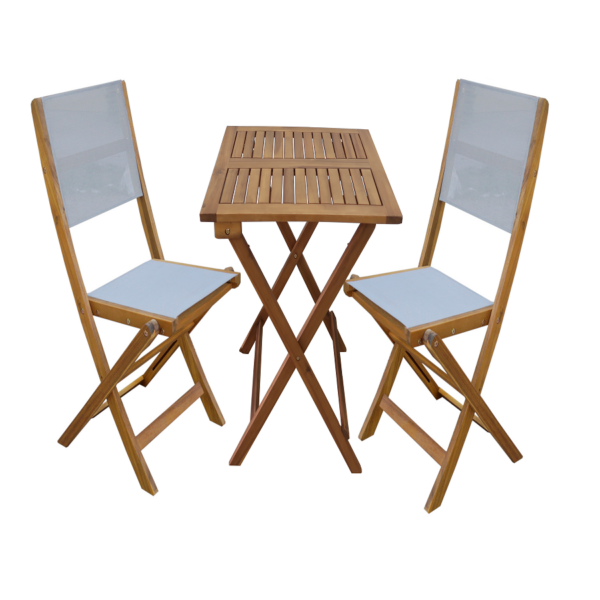 Հավաքածու ծալվող PARIS Square Bistro Set մոխրագույն