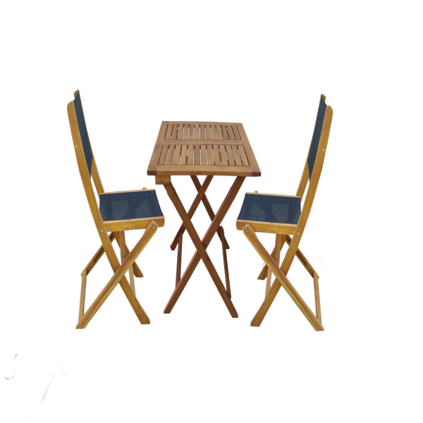 Հավաքածու ծալվող PARIS Square Bistro Set սև